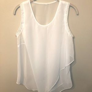 White Beaded Fashion Top